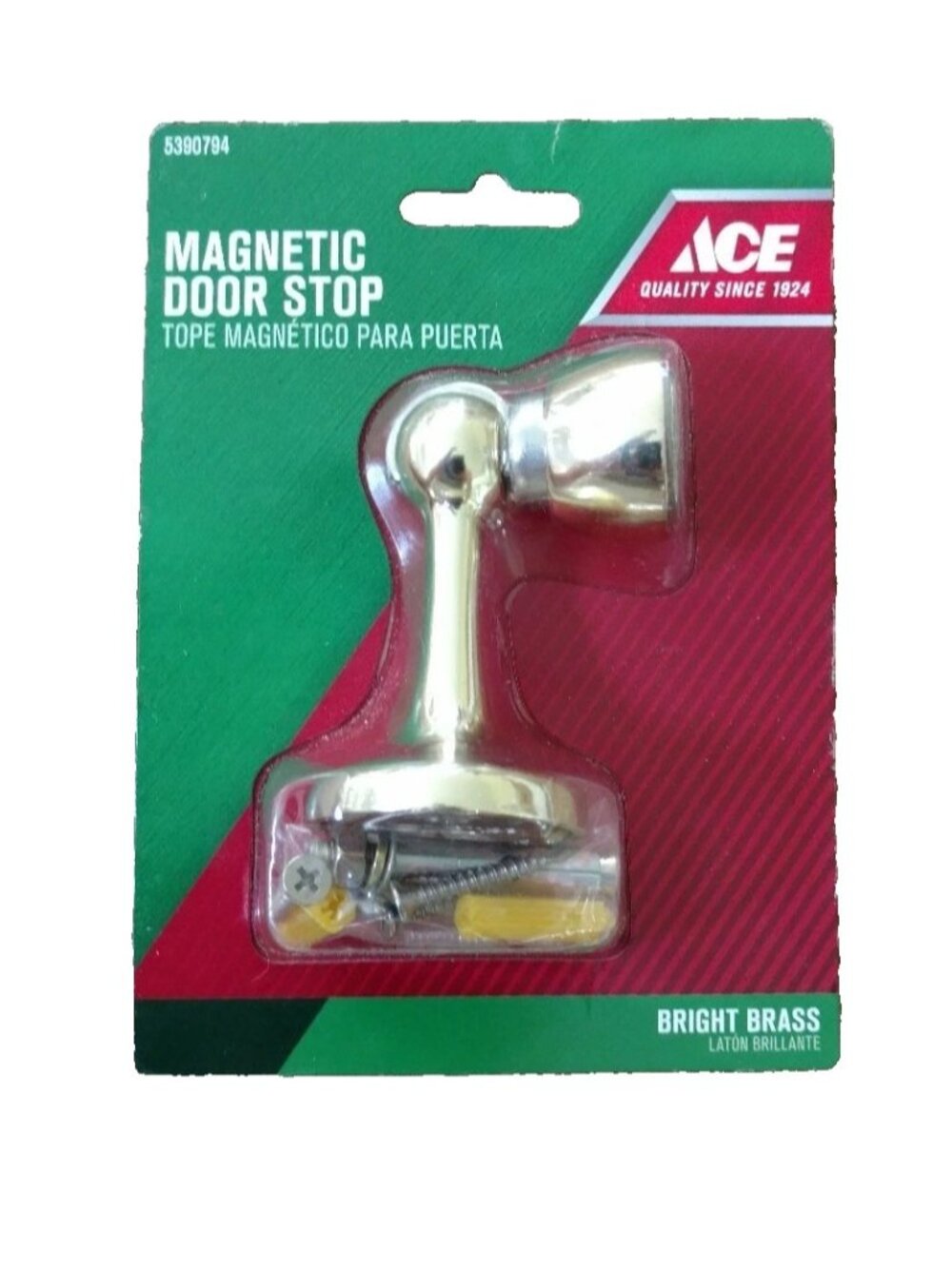 NIP ACE 5390794 Magnetic Door Stop, Bright Brass